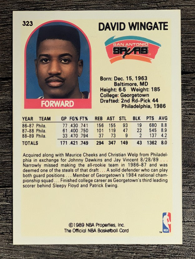 1989-90 Hoops #323 David Wingate