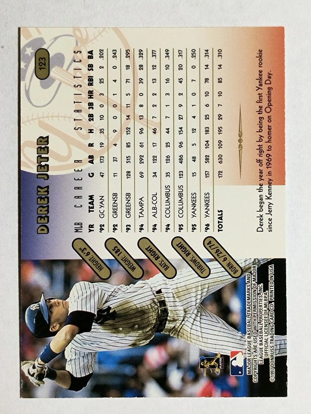 1997 Donruss Team Sets Pennant Edition #123 Derek Jeter
