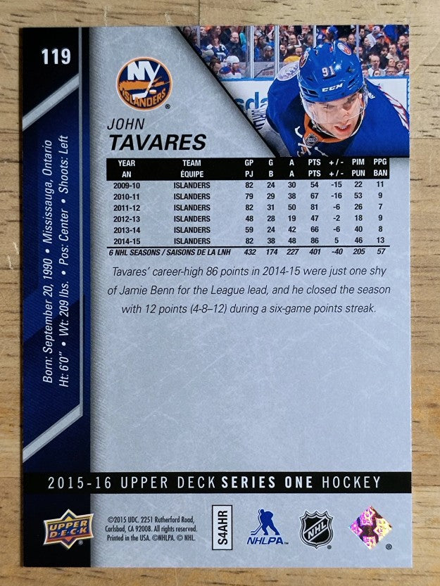 2015-16 Upper Deck #119 John Tavares