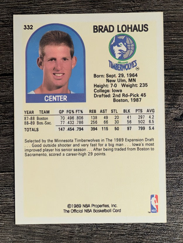 1989-90 Hoops #332 Brad Lohaus