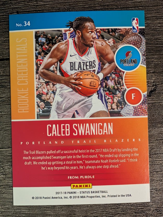 2017-18 Panini Status Rookie Credentials #34 Caleb Swanigan