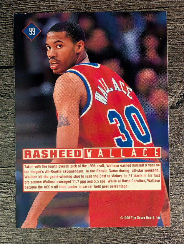 1996 Score Board Rookies #99 Rasheed Wallace BG