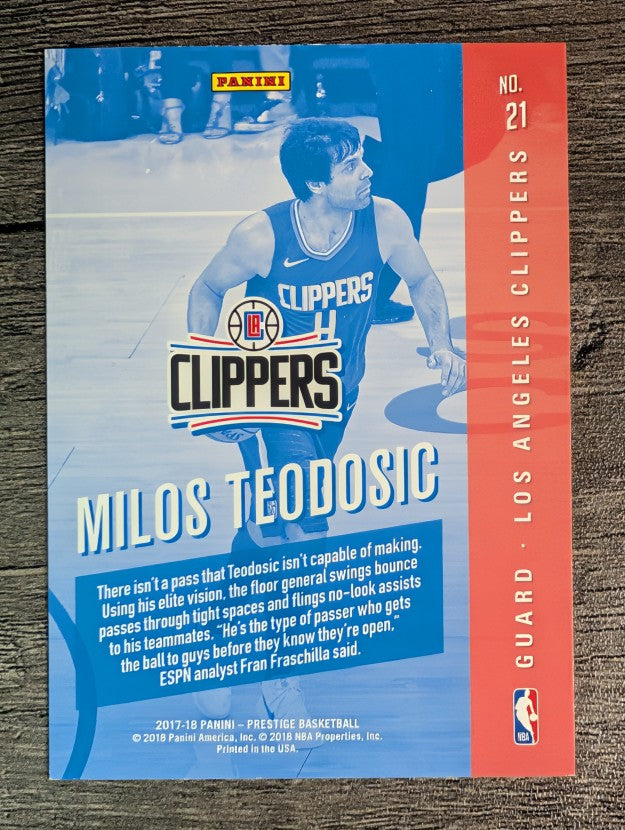 2017-18 Prestige Rookie Class #21 Milos Teodosic