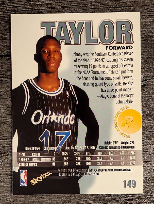 1997-98 Z-Force #149 Johnny Taylor RC