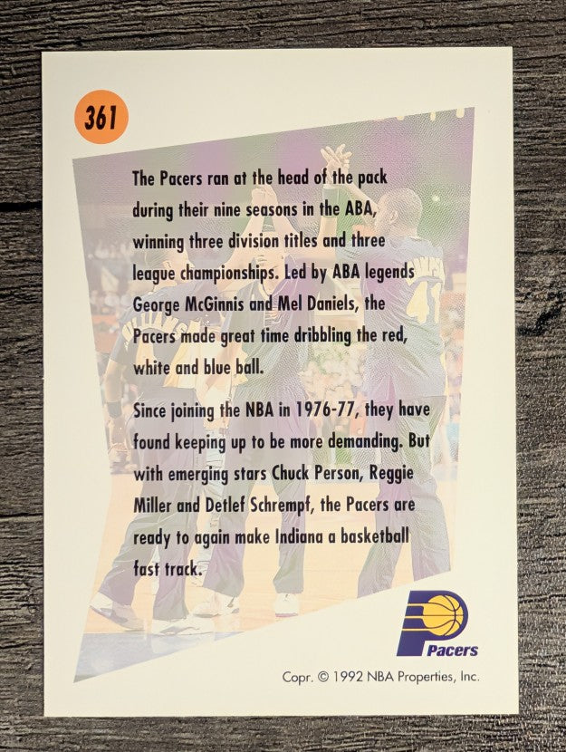 1991-92 SkyBox #361 Indiana Pacers TL