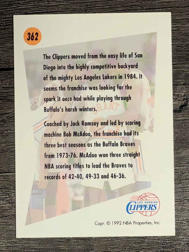 1991-92 SkyBox #362 Los Angeles Clippers TL