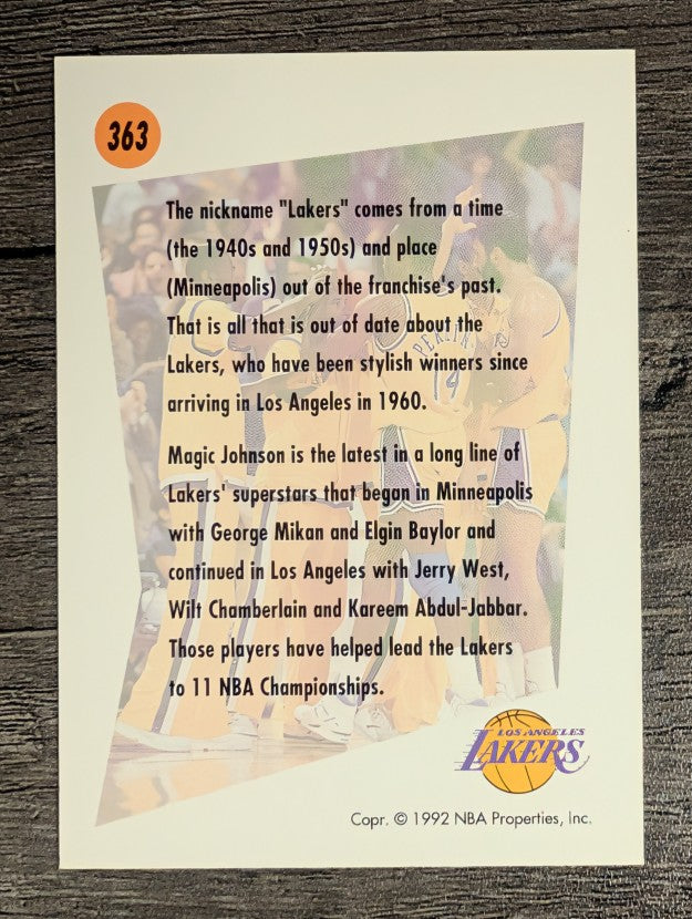 1991-92 SkyBox #363 Los Angeles Lakers TL
