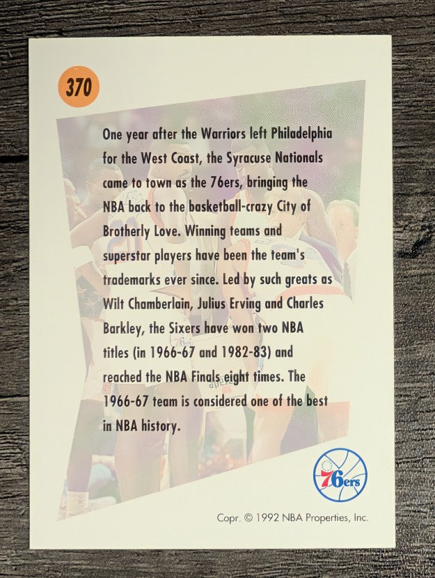 1991-92 SkyBox #370 Philadelphia 76ers TL