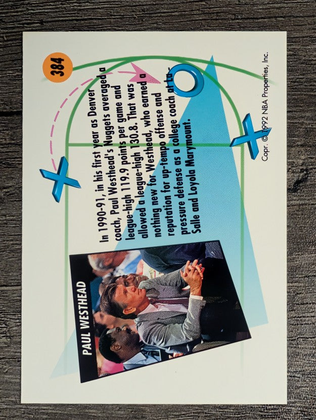 1991-92 SkyBox #384 Paul Westhead CO