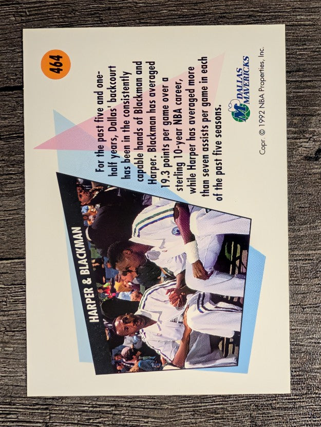 1991-92 SkyBox #464 Derek Harper/Rolando Blackman TW