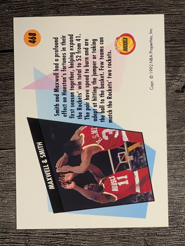 1991-92 SkyBox #468 Vernon Maxwell/Kenny Smith TW