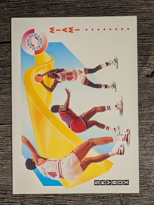 1991-92 SkyBox #472 Glen Rice/Rony Seikaly TW