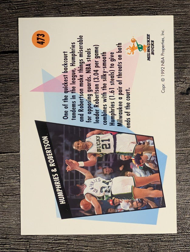 1991-92 SkyBox #473 Jay Humphries/Alvin Robertson TW