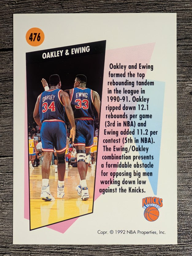 1991-92 SkyBox #476 Patrick Ewing/Charles Oakley TW