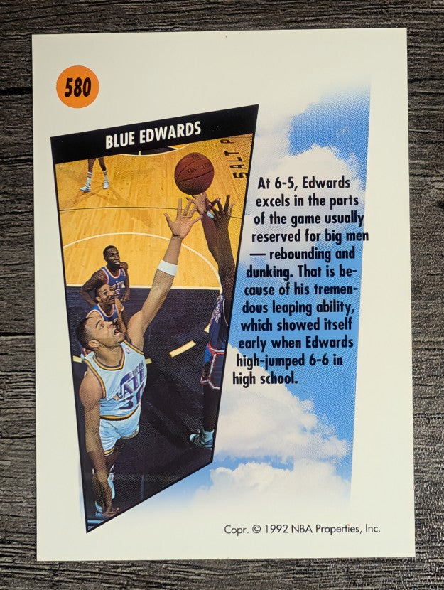 1991-92 SkyBox #580 Blue Edwards SM