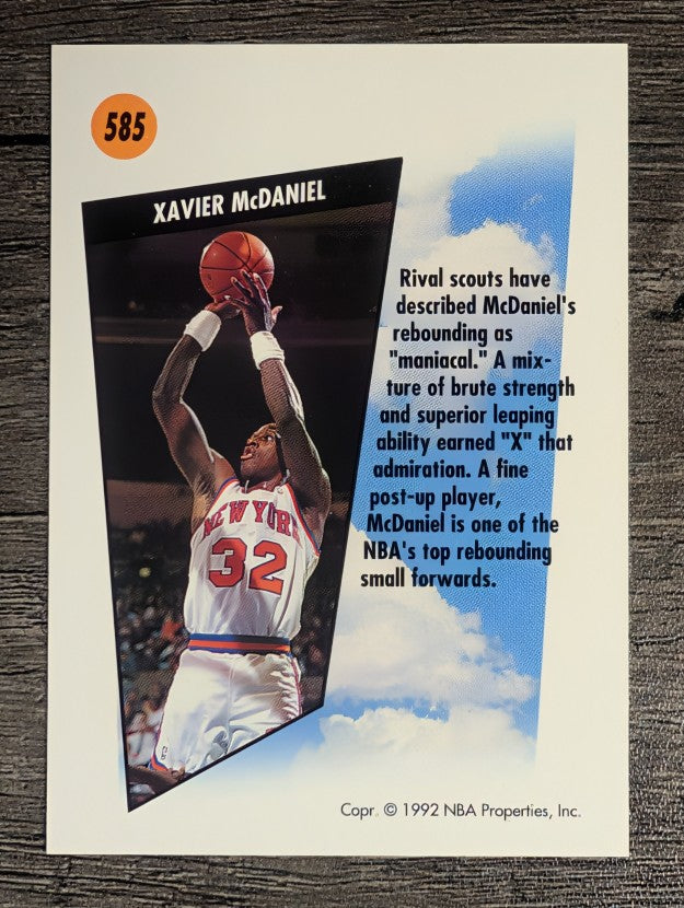 1991-92 SkyBox #585 Xavier McDaniel SM