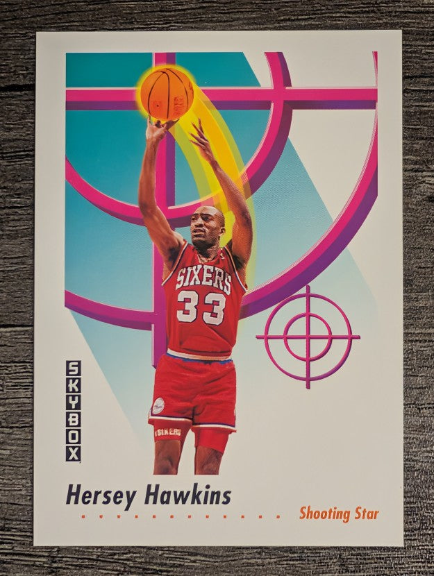 1991-92 SkyBox #593 Hersey Hawkins SS