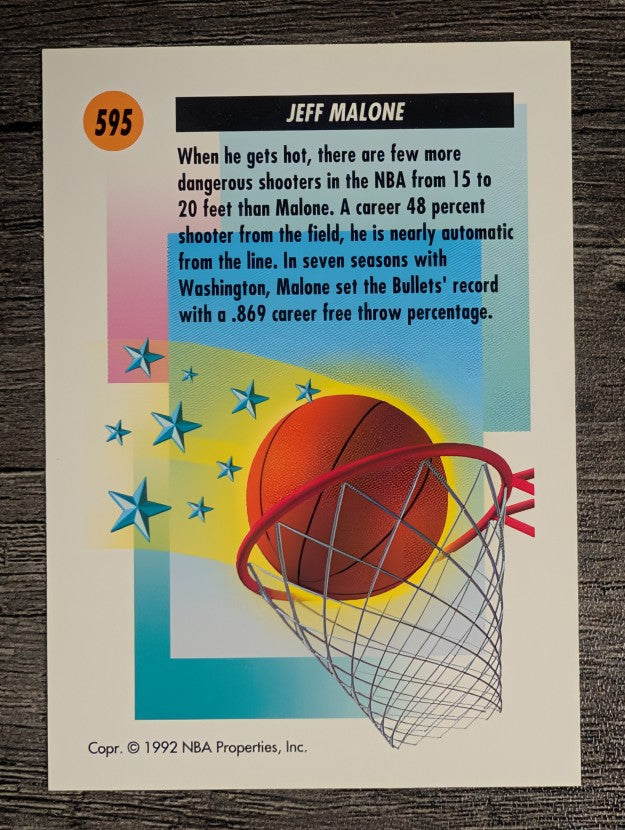 1991-92 SkyBox #595 Jeff Malone SS