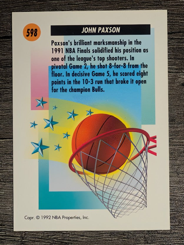 1991-92 SkyBox #598 John Paxson SS