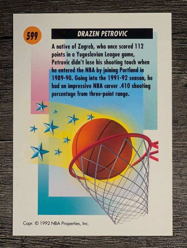 1991-92 SkyBox #599 Drazen Petrovic SS