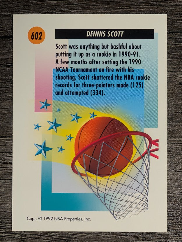1991-92 SkyBox #602 Dennis Scott SS