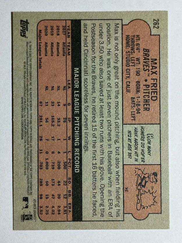 2021 Topps Heritage #262 Max Fried