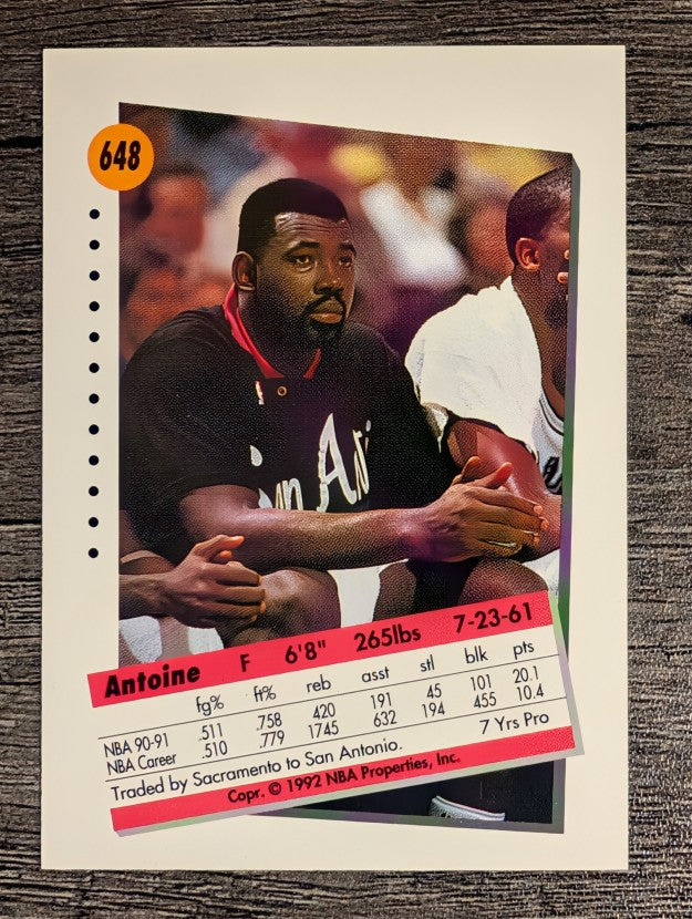 1991-92 SkyBox #648 Antoine Carr