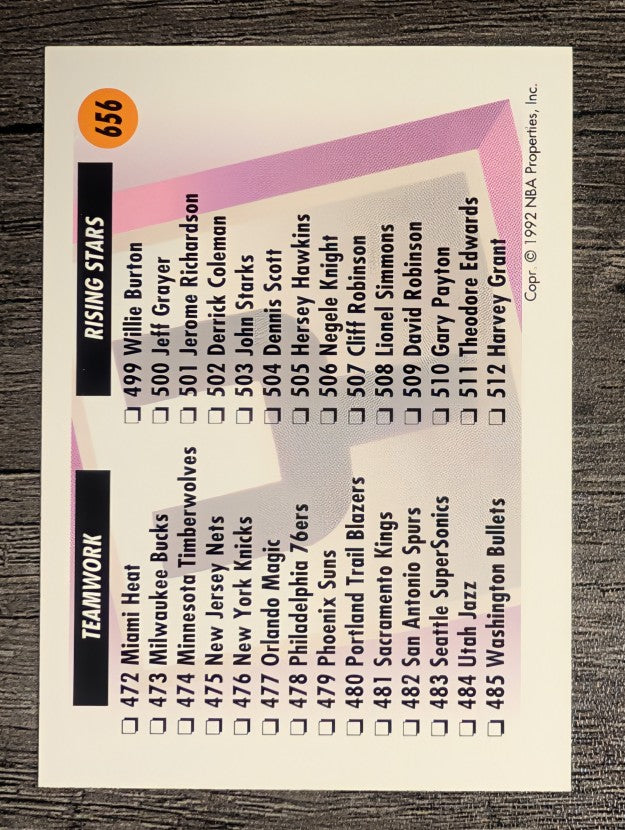 1991-92 SkyBox #656 Checklist Y/459-512