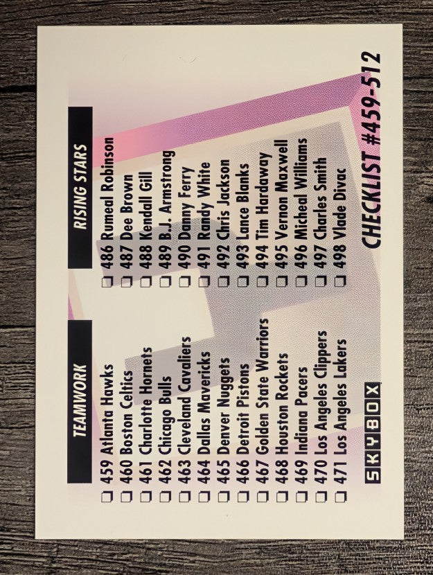 1991-92 SkyBox #656 Checklist Y/459-512