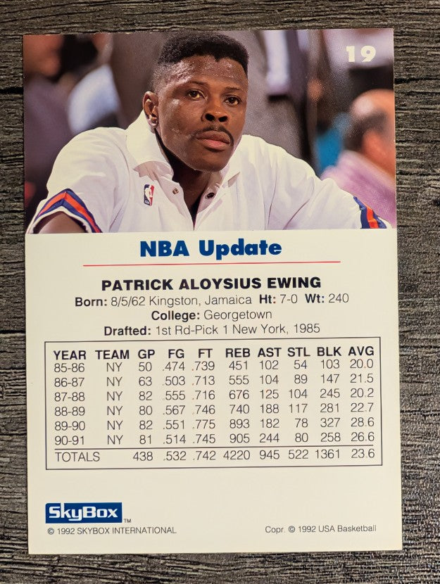 1992 SkyBox USA #19 Patrick Ewing/NBA Update