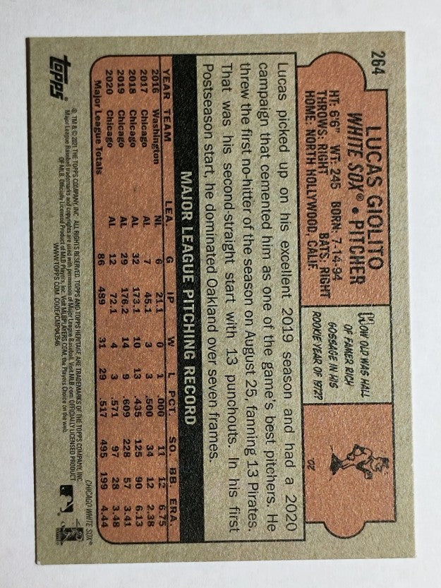 2021 Topps Heritage #264 Lucas Giolito