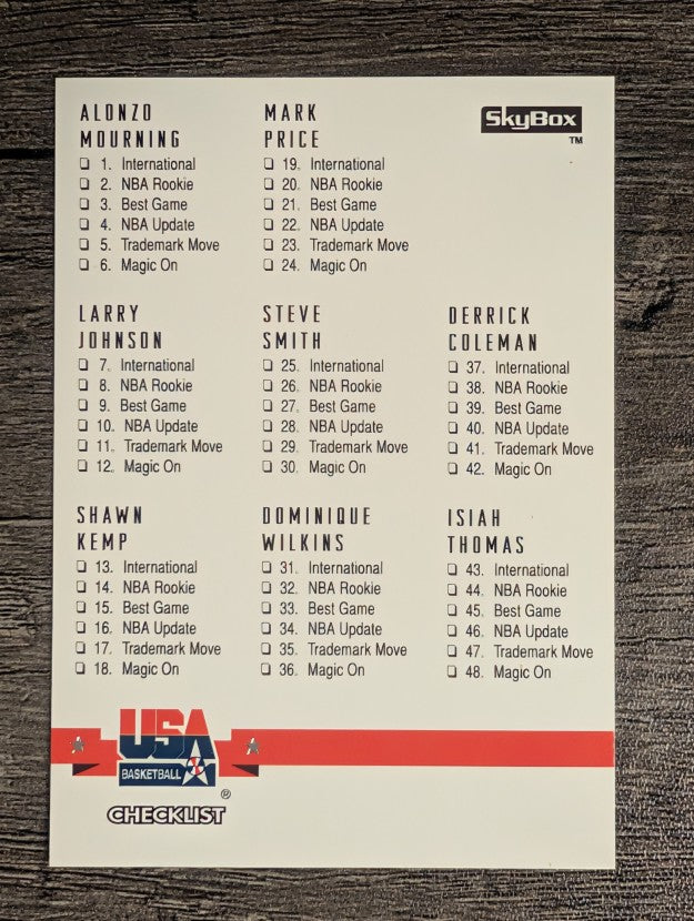 1994 SkyBox USA #89 Checklist