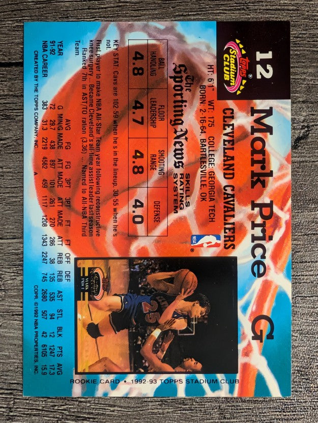 1992-93 Stadium Club #12 Mark Price