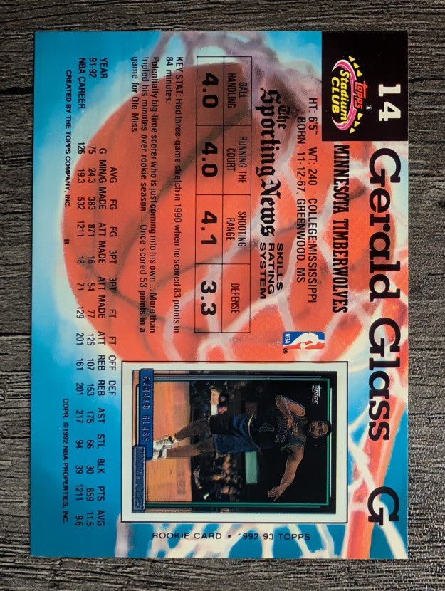 1992-93 Stadium Club #14 Gerald Glass