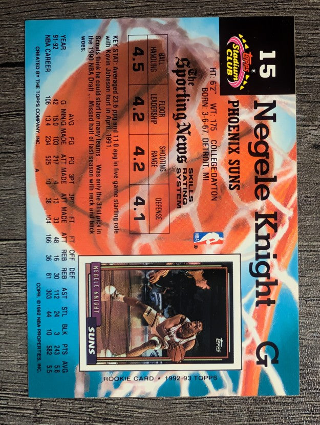 1992-93 Stadium Club #15 Negele Knight