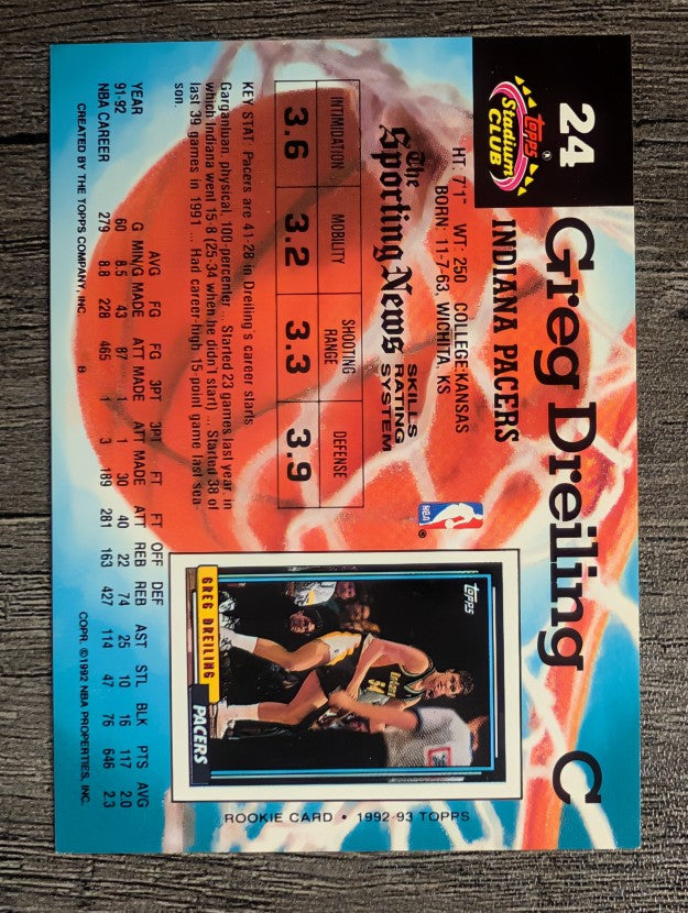 1992-93 Stadium Club #24 Greg Dreiling