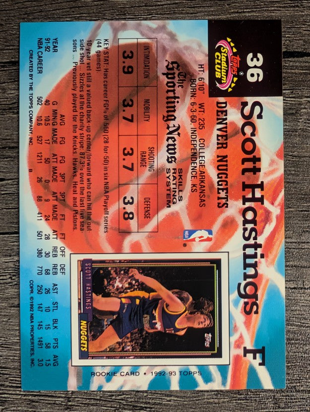 1992-93 Stadium Club #36 Scott Hastings