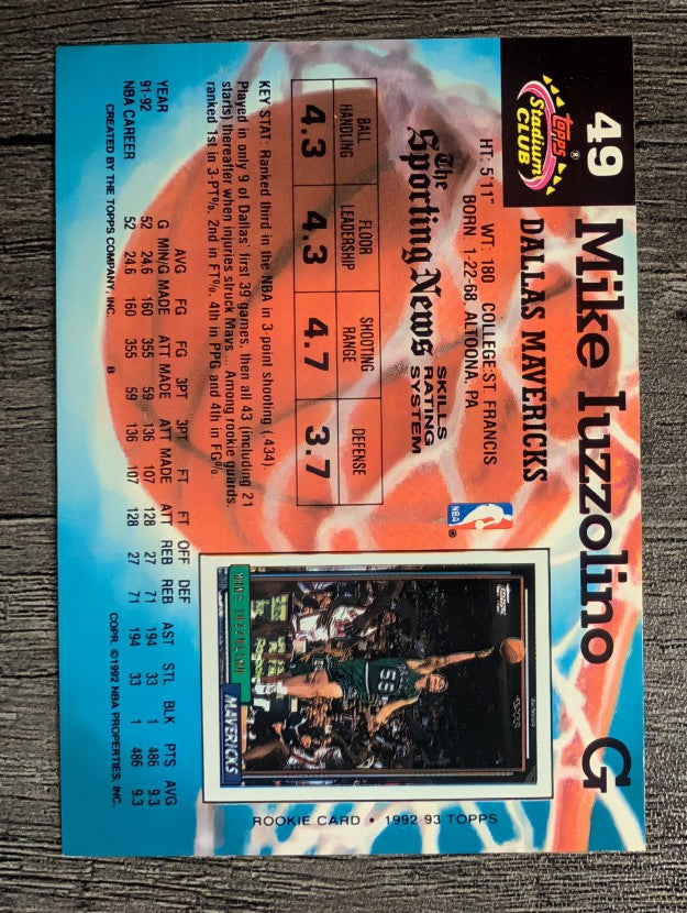 1992-93 Stadium Club #49 Mike Iuzzolino