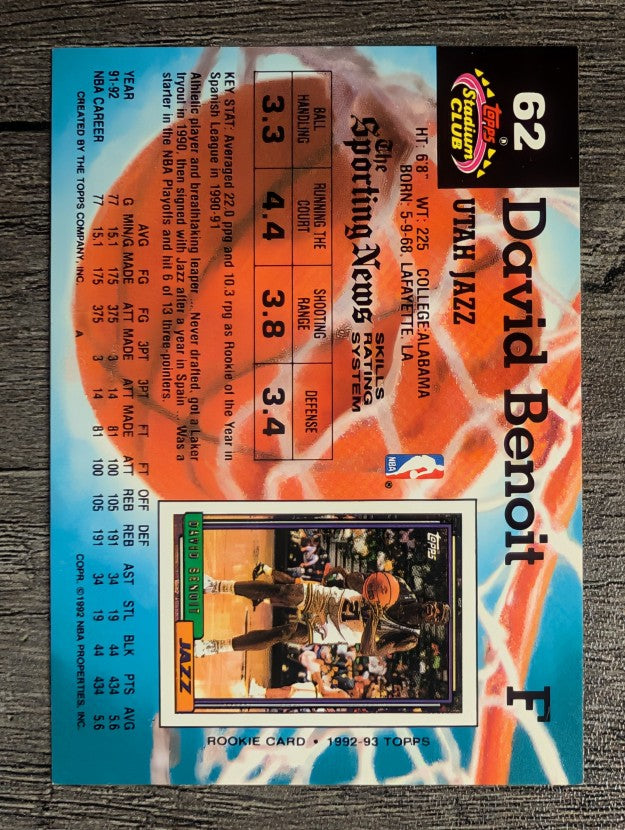 1992-93 Stadium Club #62 David Benoit