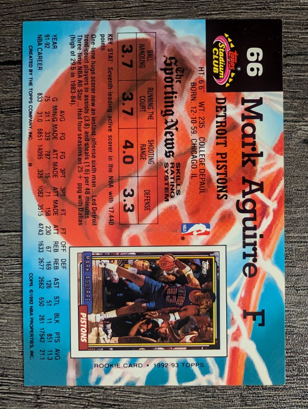1992-93 Stadium Club #66 Mark Aguirre