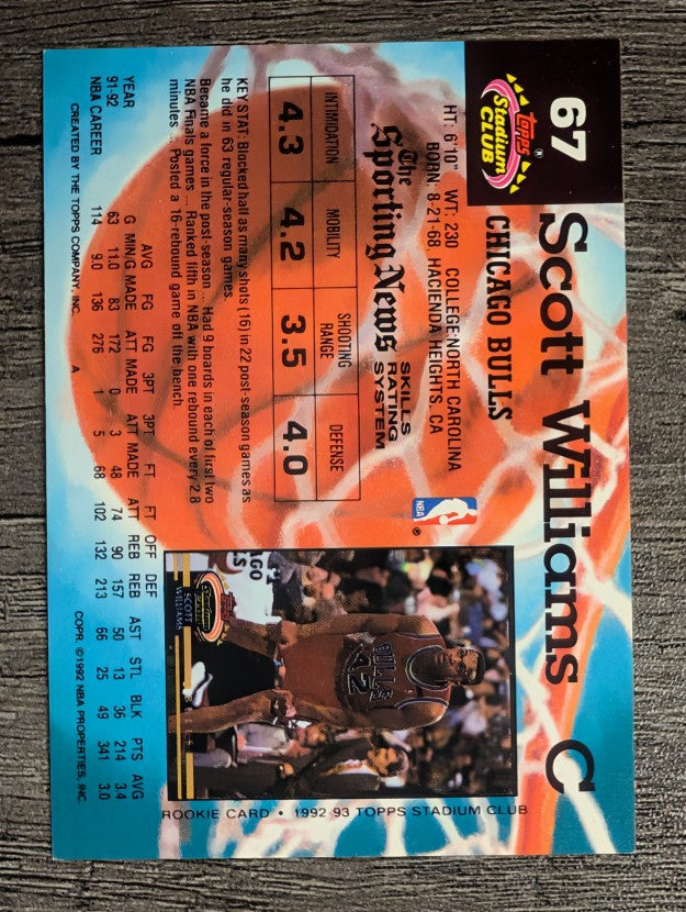 1992-93 Stadium Club #67 Scott Williams