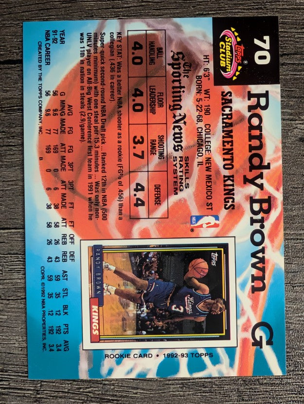 1992-93 Stadium Club #70 Randy Brown