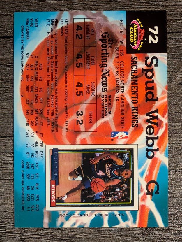 1992-93 Stadium Club #72 Spud Webb