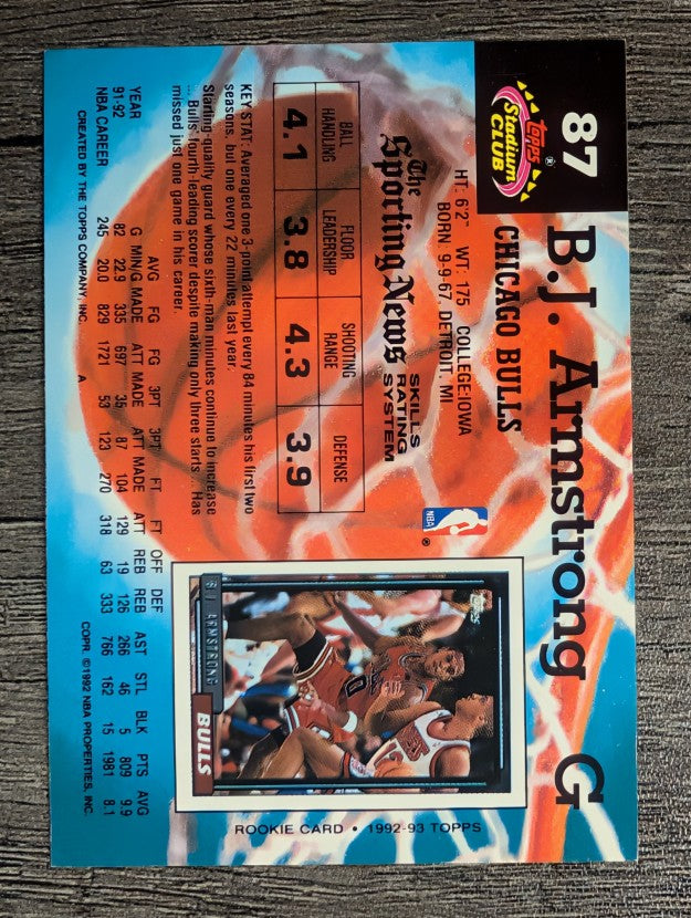 1992-93 Stadium Club #87 B.J. Armstrong