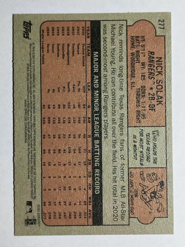 2021 Topps Heritage #277 Nick Solak