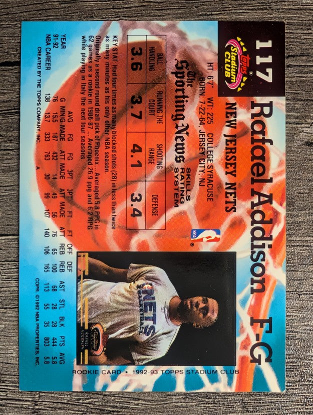 1992-93 Stadium Club #117 Rafael Addison
