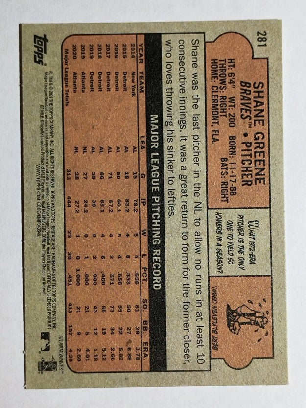 2021 Topps Heritage #281 Shane Greene