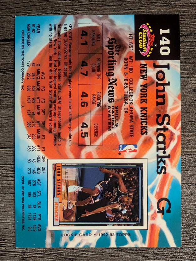 1992-93 Stadium Club #140 John Starks