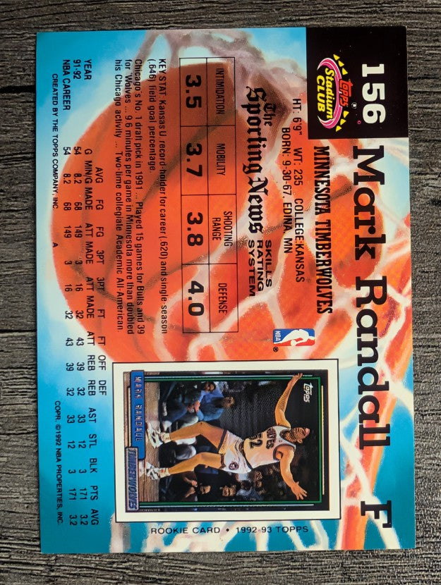 1992-93 Stadium Club #156 Mark Randall