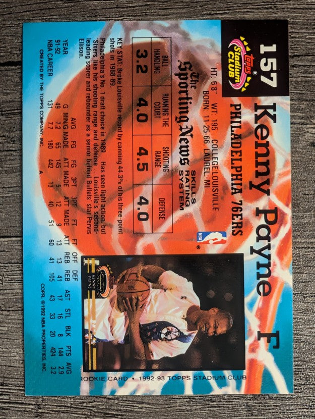 1992-93 Stadium Club #157 Kenny Payne